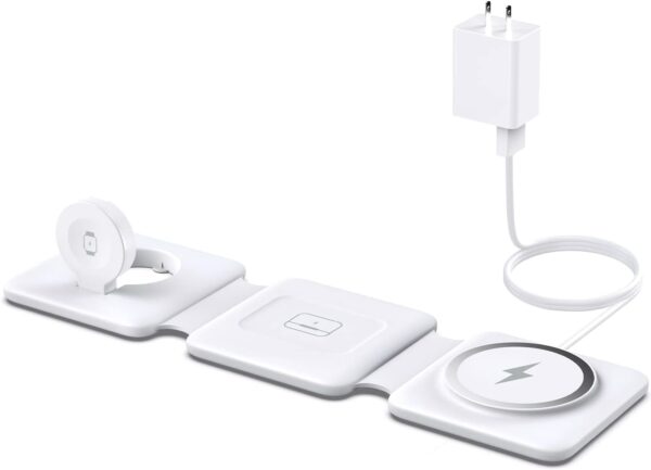 Charging Station for Apple Multiple Devices - 3 in 1 Foldable Magnetic Wireless Charger Dock - Travel Charging Pad for iPhone 16 15 14 13 12 Pro Max Plus Watch & Airpods - Image 8