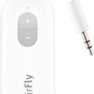 Twelve South AirFly SE | Bluetooth Wireless Audio Transmitter Adapter for AirPods/Headphones, 20+ Hr Battery, Works with 3.5mm aux Jacks on Airplanes, TVs, Gym Equipment, and Travel