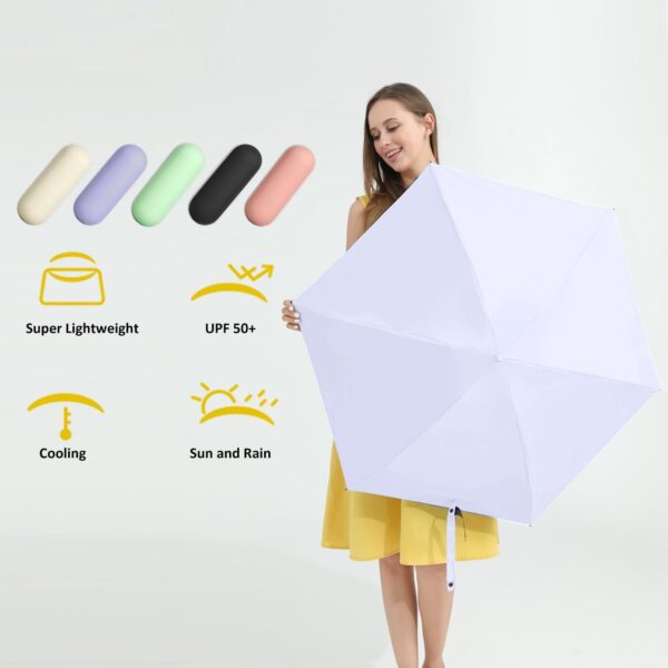 BAODINI Travel Mini Umbrella for Purse With Case Small Compact UV Sun Protection Sun Lightweight Tiny Pocket Umbrella for Women Kids and Men - Image 7