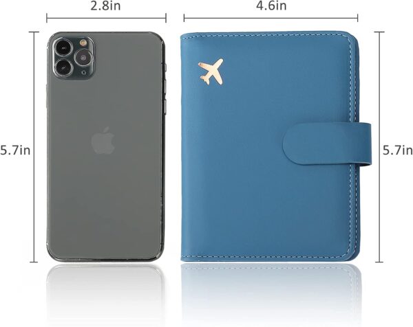Melsbrinna Rfid Passport Holder for Travel women/Men, Cute Passport Wallet Rfid Blocking Card Slots, Rfid Passport Cover/CaseTravel Wallet, Passport Book Holder (1, Blue) - Image 6