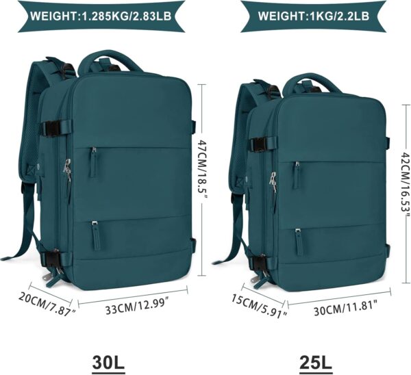 coowoz Large Travel Backpack For Women Men,Carry On Backpack,Hiking Backpack Waterproof Outdoor Sports Rucksack Casual Daypack Travel Essentials(Peacock Blue) - Image 3