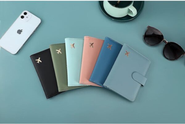Melsbrinna Premium Leather Passport Holder Covers Case, Waterproof Rfid Blocking Travel Wallet Passport Holder with Pen Holder, Cute Passport Book for Women/Men - Image 6