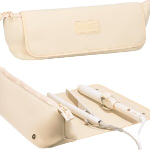 Hair Tools Travel Bag and Heat Resistant Mat for Flat Irons, Straighteners, Curling Iron, and Haircare Accessories, 2-in-1 design, with Interior Pockets, Portable Organizer