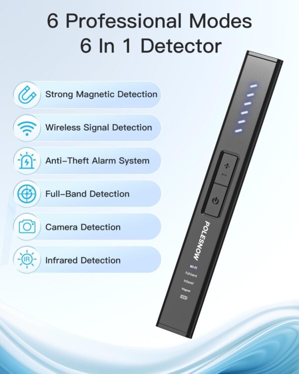 Hidden Camera Detectors, Bug Detector Anti Spy Camera Finder, GPS Tracker Detector Hidden Device Detector 6 Modes for Travel, Car, Bathroom,Office, Hotel, P18 Mix - Image 8
