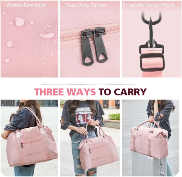 Travel Duffel Weekender Carry On Tote for Women and Men - Waterproof Gym Bag, Hospital Bag for Labor and Delivery, Overnight Luggage with Trolley Sleeve - Image 6