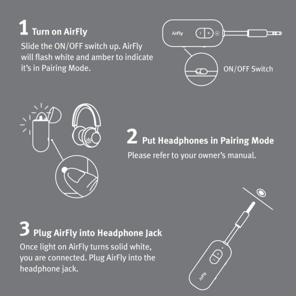 Twelve South AirFly SE | Bluetooth Wireless Audio Transmitter Adapter for AirPods/Headphones, 20+ Hr Battery, Works with 3.5mm aux Jacks on Airplanes, TVs, Gym Equipment, and Travel - Image 8