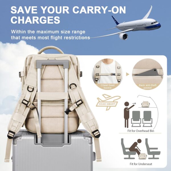 WONHOX Large Travel Backpack Carry on Flight Approved Laptop Work Business Backpack for Women Men Mochila de Viaje - Image 8