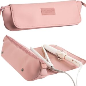 Hair Tools Travel Bag and Heat Resistant Mat for Flat Irons, Straighteners, Curling Iron, and Haircare Accessories, 2-in-1 design, with Interior Pockets, Portable Organizer