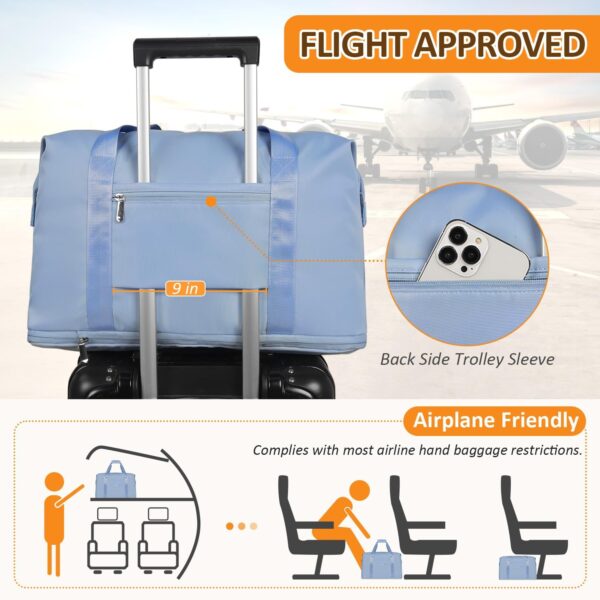 Expandable Travel Duffle Bags Weekender Overnight Bags for Women Men Hospital Bag for Women Labor Delivery with Toiletry Bag Waterproof - Image 5