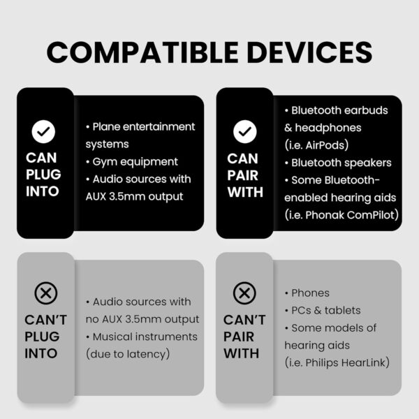 Avantree Relay - Premium Airplane Bluetooth 5.3 Adapter, Supports 2 AirPods or Headphones with aptX Adaptive, 3.5mm AUX Jack Wireless Audio Transmitter for Planes, Travel, TV (White) - Image 3