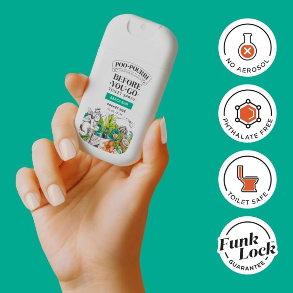 Poo-Pourri Before-You-Go Toilet Spray, Beach Bum, 1 Fl Oz Pocket Travel Size - Coconut, Orchid and Toasted Praline - Image 6