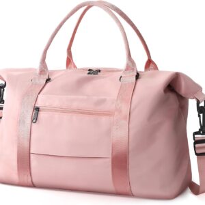 Travel Duffel Weekender Carry On Tote for Women and Men - Waterproof Gym Bag, Hospital Bag for Labor and Delivery, Overnight Luggage with Trolley Sleeve