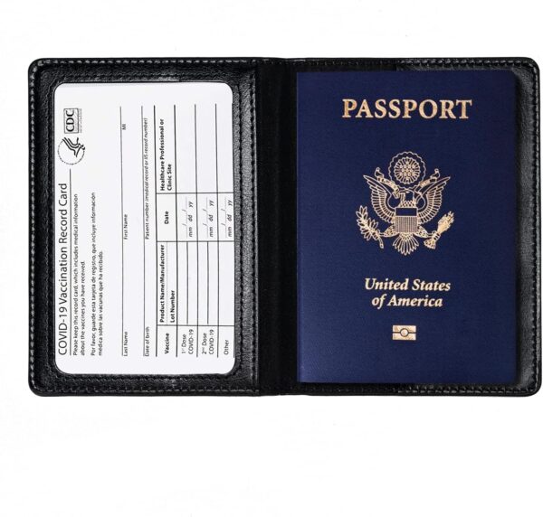 2 Pcs Passport holders，Ultra Slim passport wallet，PU Leather Passport Cover for Women and Men - Image 2