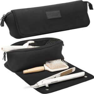 Hair Tools Travel Bag and Heat Resistant Mat for Flat Irons, Straighteners, Curling Iron, and Haircare Accessories, 2-in-1 design, with Interior Pockets, Portable Organizer