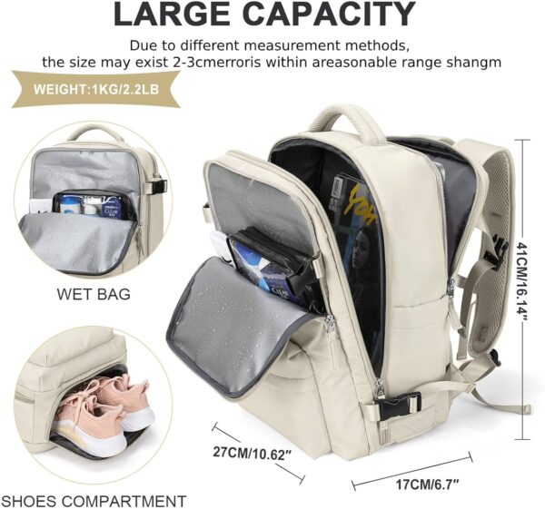 WONHOX Large Travel Backpack Carry on Flight Approved Laptop Work Business Backpack for Women Men Mochila de Viaje - Image 4