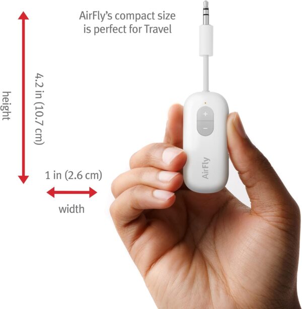 Twelve South AirFly SE | Bluetooth Wireless Audio Transmitter Adapter for AirPods/Headphones, 20+ Hr Battery, Works with 3.5mm aux Jacks on Airplanes, TVs, Gym Equipment, and Travel - Image 7