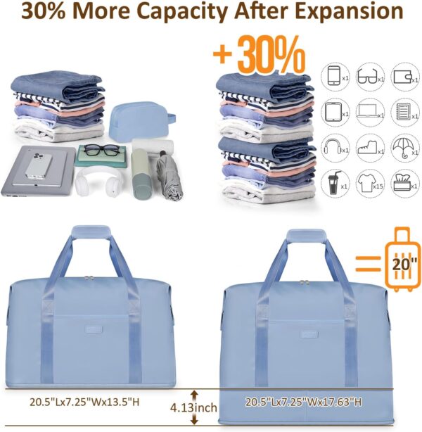 Expandable Travel Duffle Bags Weekender Overnight Bags for Women Men Hospital Bag for Women Labor Delivery with Toiletry Bag Waterproof - Image 3
