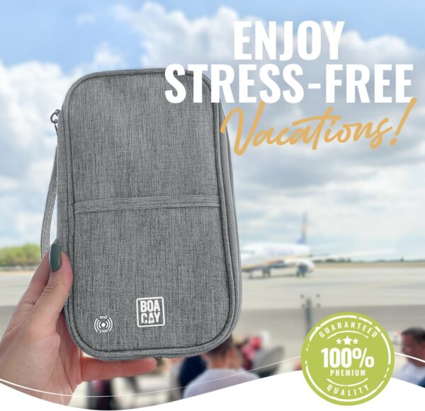 BOACAY Travel Document Organizer with RFID, Family Passport Holder, Wallet for Women & Men, Portable & Waterproof Case for Cards, Boarding Pass, Money - Image 7