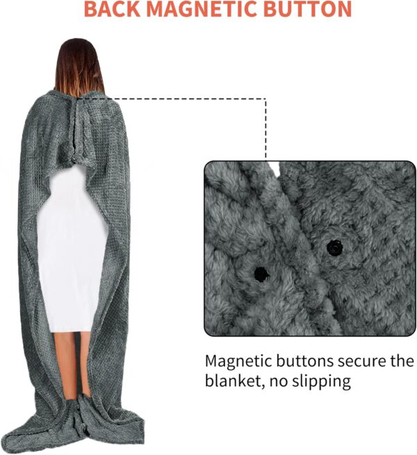 Tirrinia Travel Blanket Airplane Compact with Bag, Soft& Lightweight Wearable Blanket with Foot Pockets for Women Men Adults, Warm Snuggle Blanket, Airplane Travel Essentials, Travel Gifts for Her, - Image 7