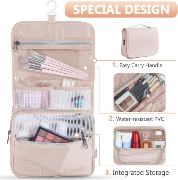 10 Set/8 Set Packing Cubes for Travel, Gifts for Women Mom,Anti-Tearing Suitcase Organizer for Luggage with Shoe & Hanging Toiletry Bag,OlarHike Vacation Essentials & Accessories for Cruise Ship,Cream - Image 3