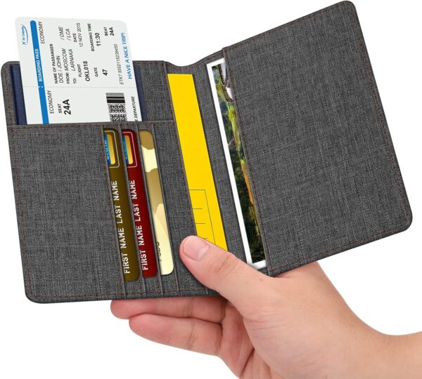 Fintie Passport Holder, Slim Travel Wallet RFID Blocking Card Case Cover Passport Cover Protector Essentials with Credit Card Slots for Women/Men - Image 2