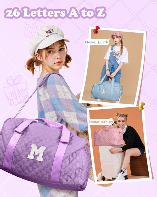 Graduation Gifts, Duffle Bag Girls, Weekender Bags for Women, Personalized Gym bag for Girls, Monogram Duffel bags, Birthday Gift for Kids, Teens, Women, Mom, Teacher - Image 3