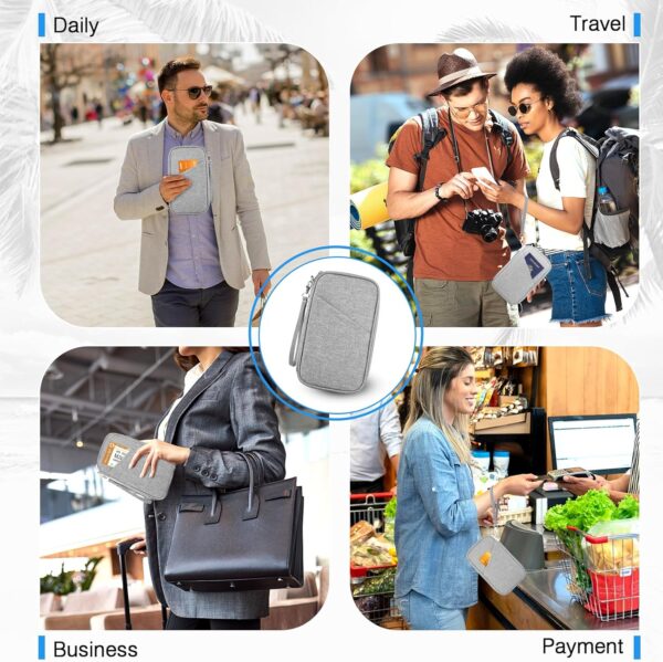 Passport Holder Family, Women Rfid Blocking Passport Wallet, Travel Document Organizer Premium Wallets Passport Holders Bag - Image 5