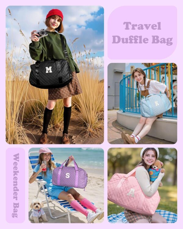 Graduation Gifts, Duffle Bag Girls, Weekender Bags for Women, Personalized Gym bag for Girls, Monogram Duffel bags, Birthday Gift for Kids, Teens, Women, Mom, Teacher - Image 5