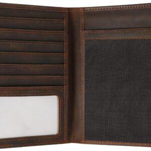 Jack&Chris Leather Passport Holder RFID Blocking Passport Travel Wallet Cover Case for Men Women Brown JC17