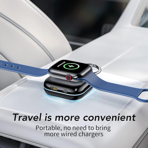 HUOTO Portable Charger for Apple Watch,Wireless Magnetic iWatch Charger 1200mAh Power Bank Travel Keychain Accessories Smart Chargers for Apple Watch Series 10/9/8/7/6/SE/5/4/3/2/1/UItra/UItra 2 - Image 7