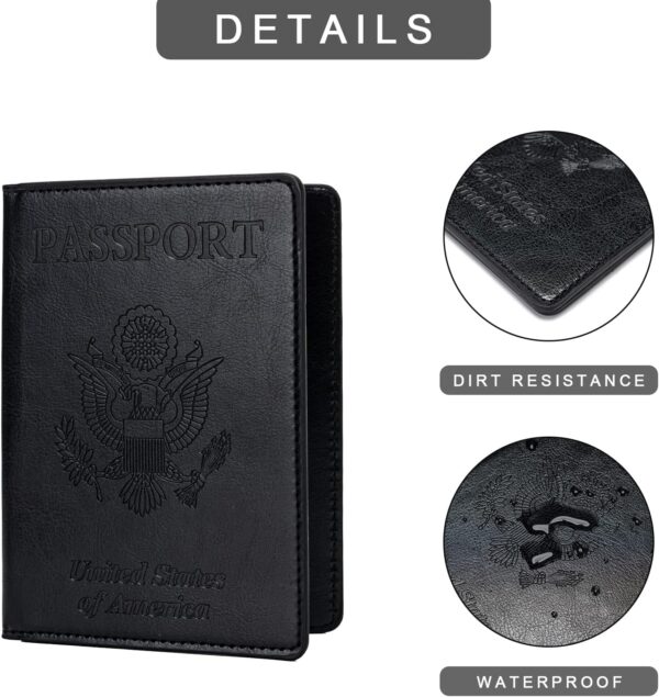 2 Pcs Passport holders，Ultra Slim passport wallet，PU Leather Passport Cover for Women and Men - Image 4