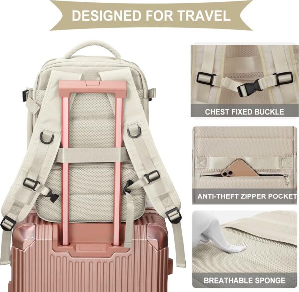 WONHOX Large Travel Backpack Carry on Flight Approved Laptop Work Business Backpack for Women Men Mochila de Viaje - Image 5