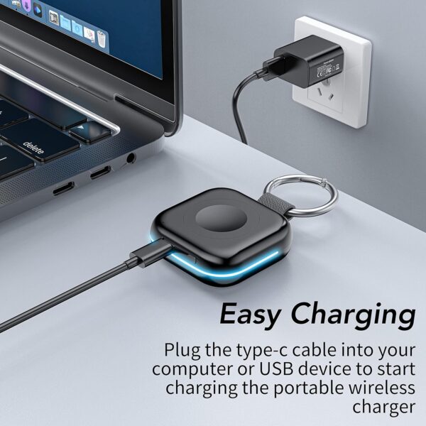 HUOTO Portable Charger for Apple Watch,Wireless Magnetic iWatch Charger 1200mAh Power Bank Travel Keychain Accessories Smart Chargers for Apple Watch Series 10/9/8/7/6/SE/5/4/3/2/1/UItra/UItra 2 - Image 6